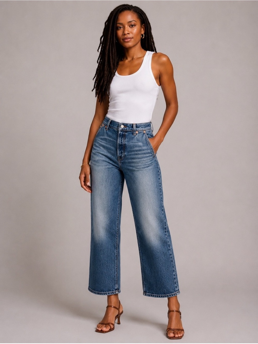 GAP Dark Blue Cropped Straight Jeans Sz 12